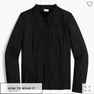 J. Crew Factory Long-sleeve top with ruffles Item BA742*